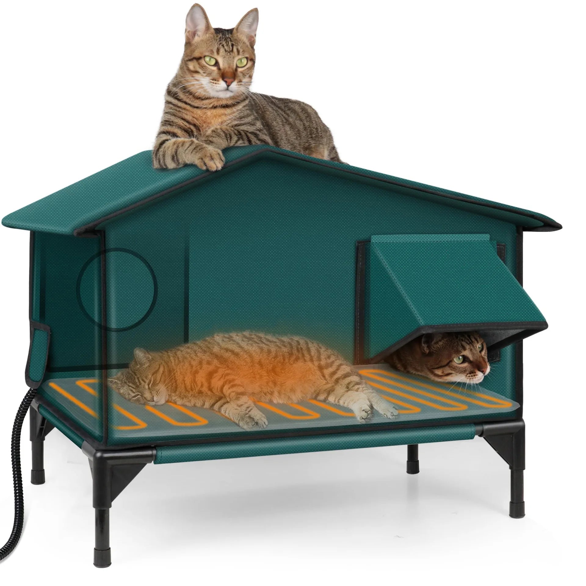 Heated Outdoor Cat House – Waterproof Winter Shelter by AdobtMyPet
