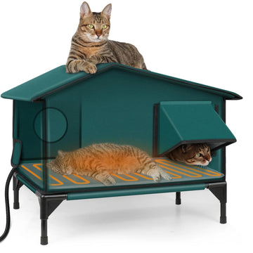 Heated Outdoor Cat House – Waterproof Winter Shelter by AdobtMyPet