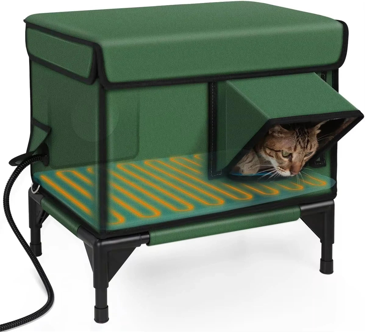 Heated Outdoor Cat House – Waterproof Winter Shelter by AdobtMyPet