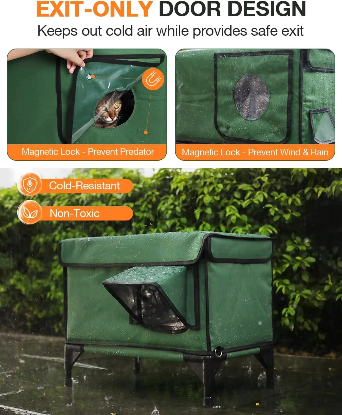Heated Outdoor Cat House – Waterproof Winter Shelter by AdobtMyPet