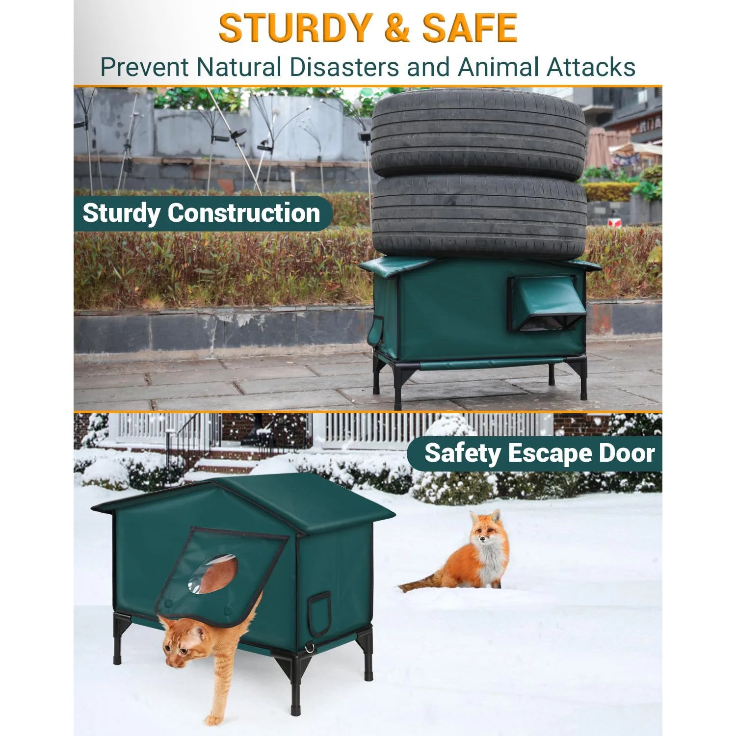 Heated Outdoor Cat House – Waterproof Winter Shelter by AdobtMyPet