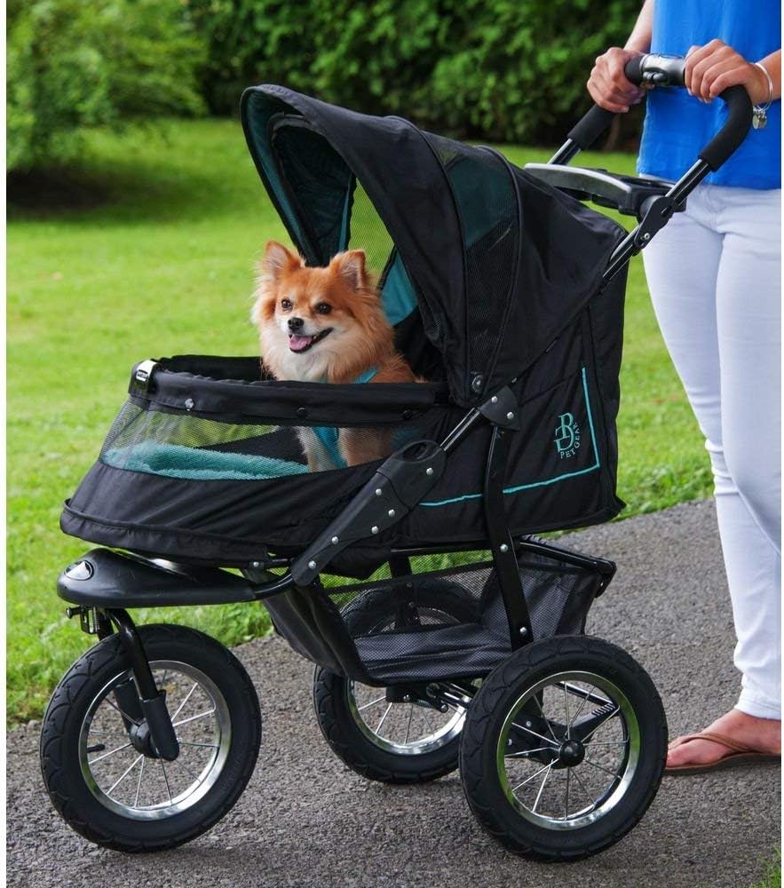 Adobtmypet Zipperless Entry, Easy One-Hand Fold, Air Tires NV Pet Stroller, Large, Sky Line