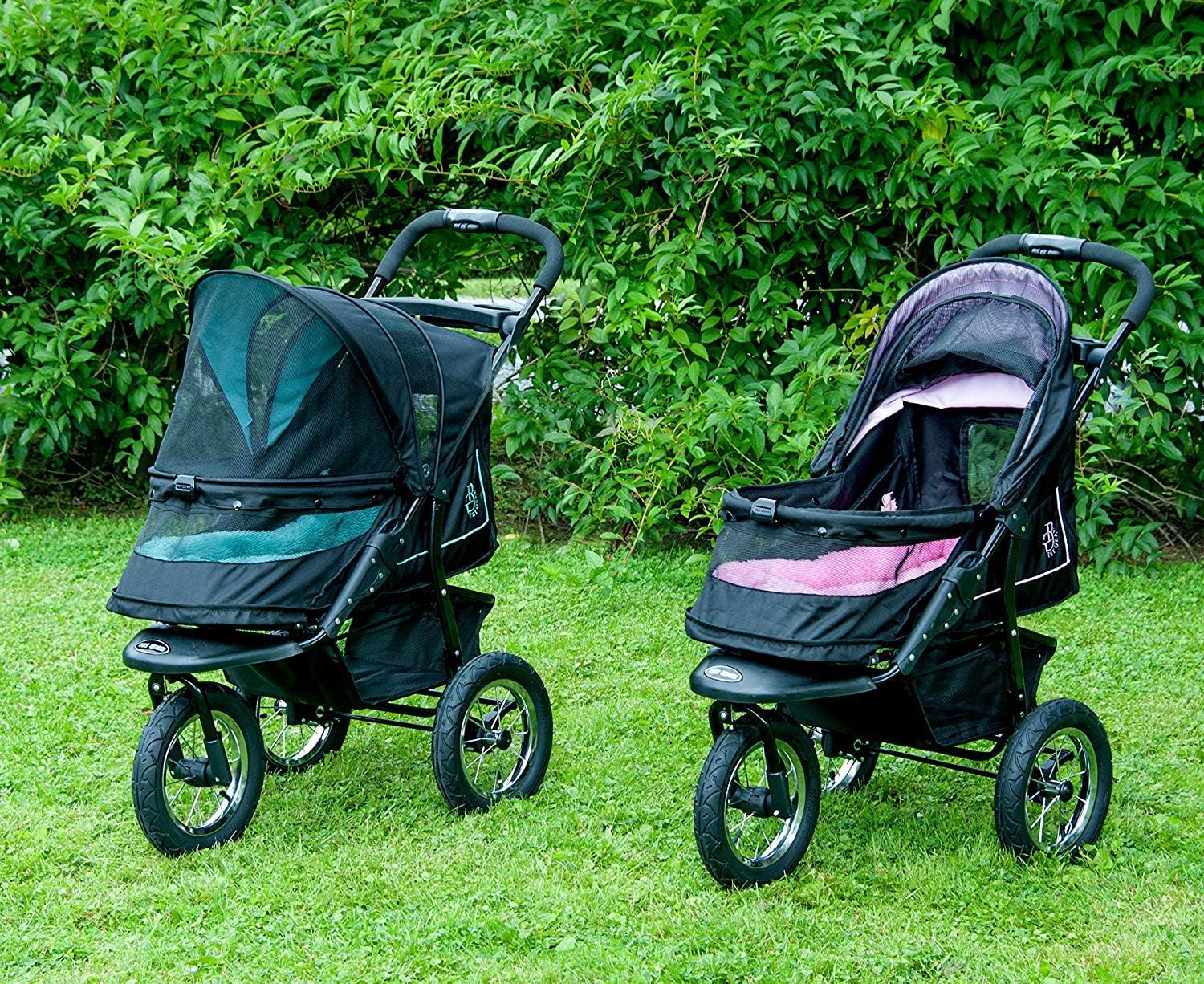 Adobtmypet Zipperless Entry, Easy One-Hand Fold, Air Tires NV Pet Stroller, Large, Sky Line