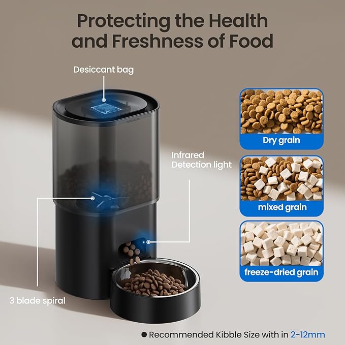 Automatic Cat Feeder and Water Fountain 5G WiFi Cat Food Dispensers
