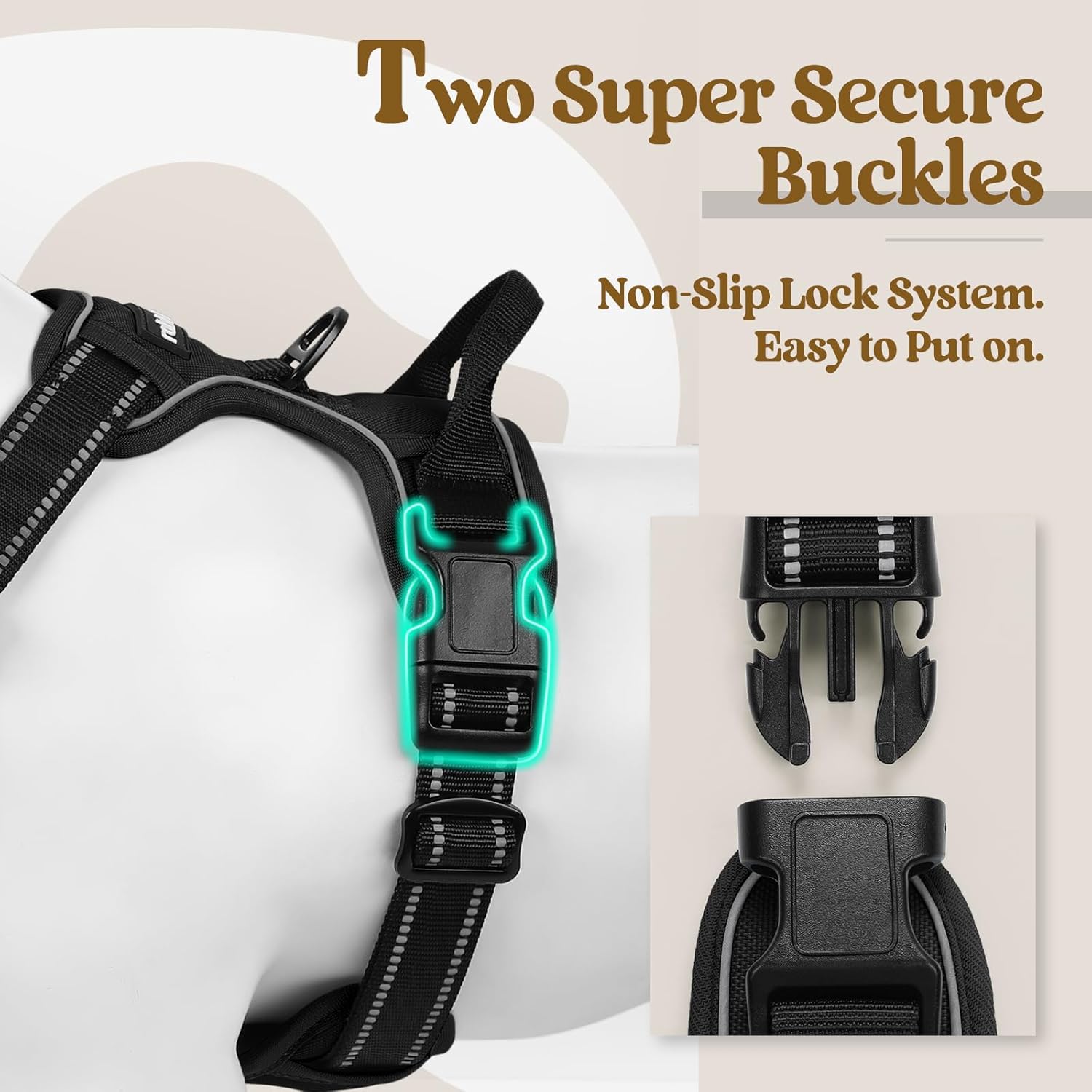 Dog Harness No Pull with 2 Leash Clips