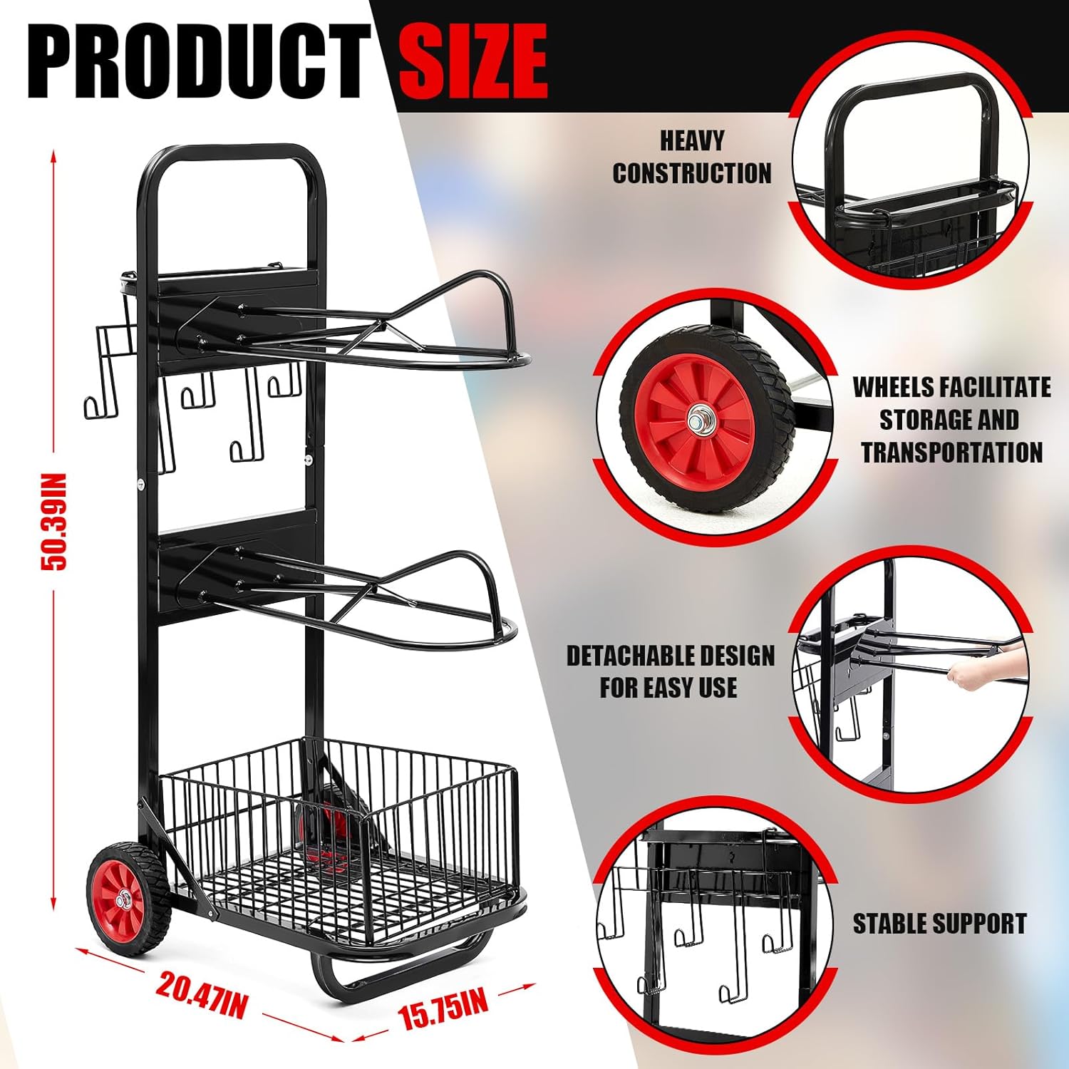 Rolling Saddle Cart with Wheels
