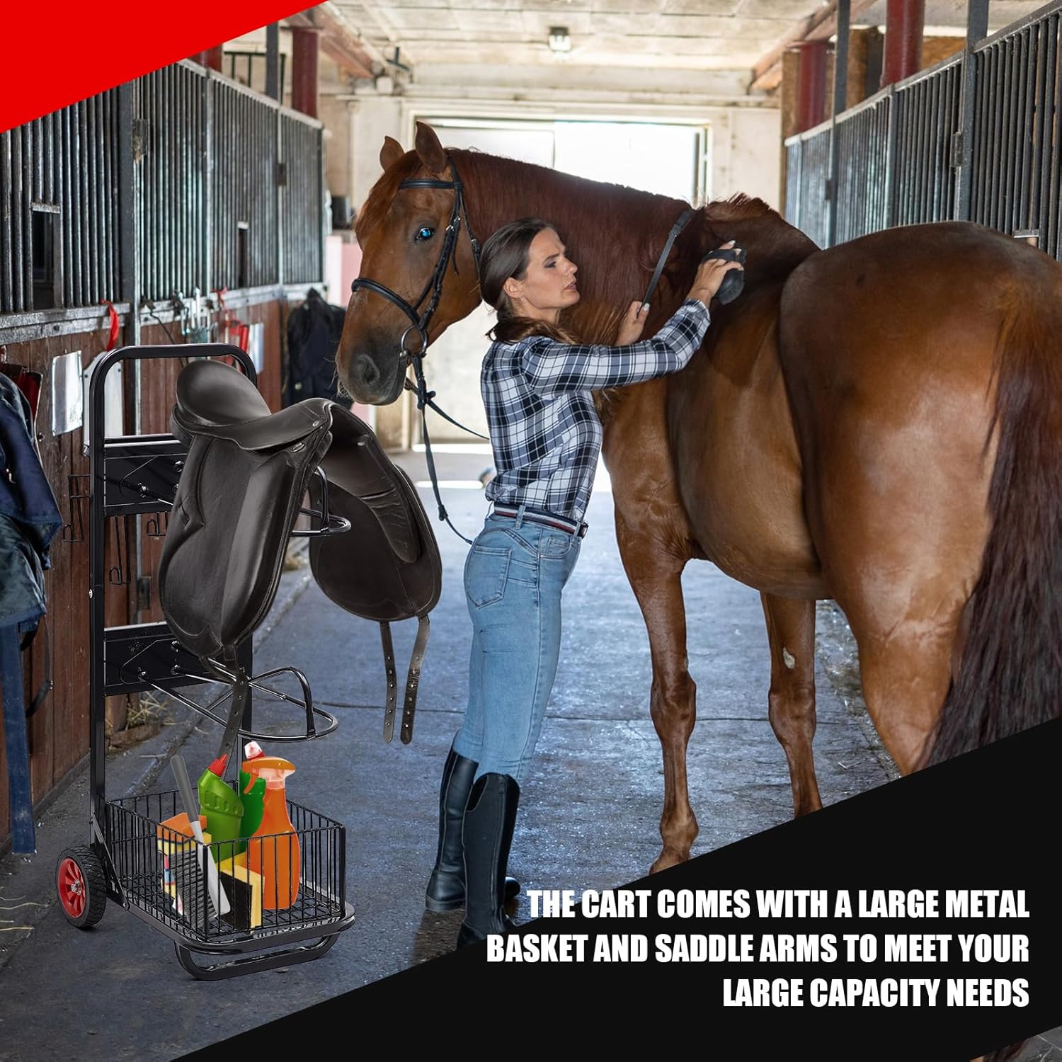 Rolling Saddle Cart with Wheels