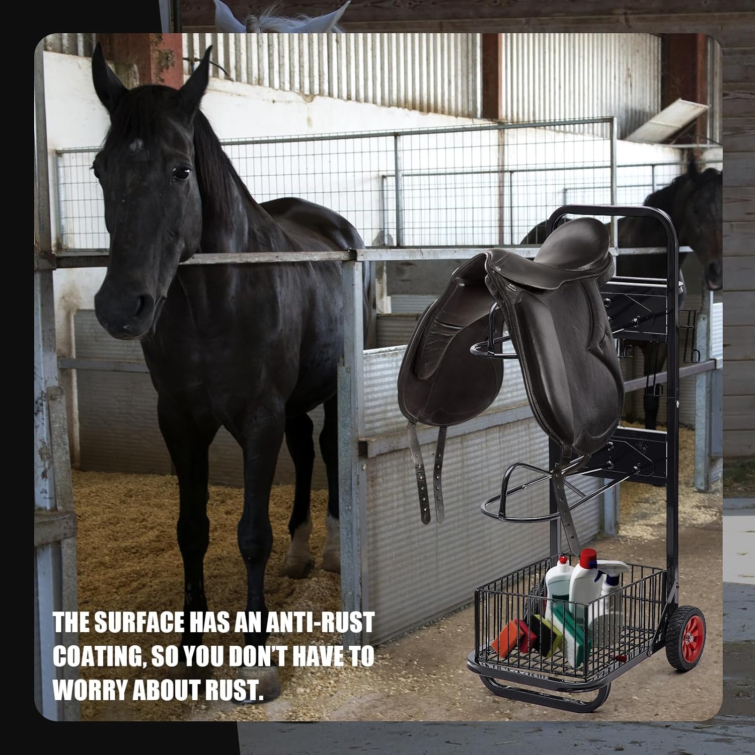 Rolling Saddle Cart with Wheels