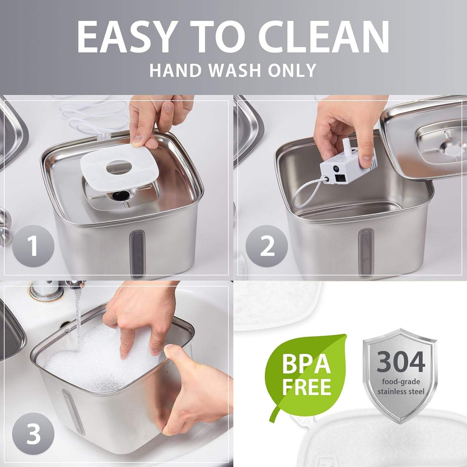 Stainless Steel Cat Water Fountain